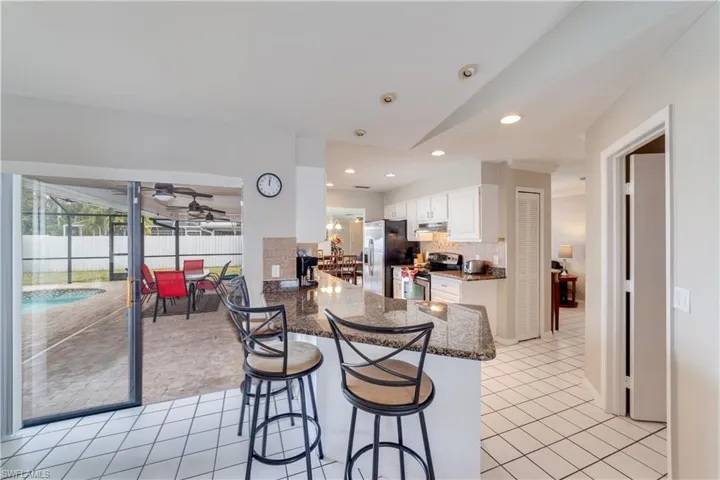 Family room direct access to pool