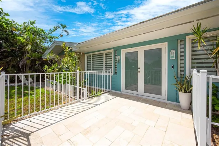 View of patio with french doors