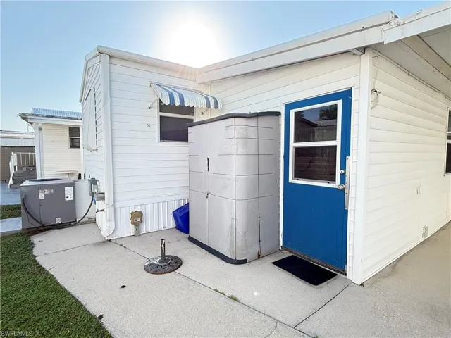 View of property exterior featuring a central air condition unit