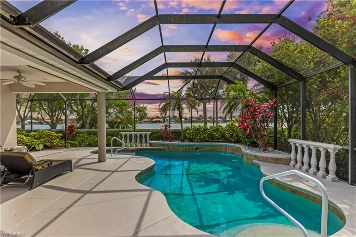 Florida sunset on southern exposure pool.