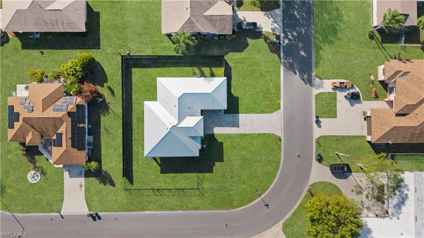 Aerial view of residential area