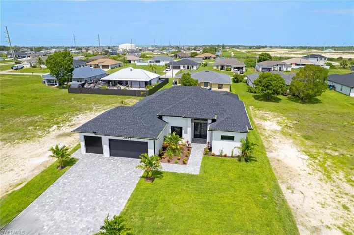 Aerial view of residential area