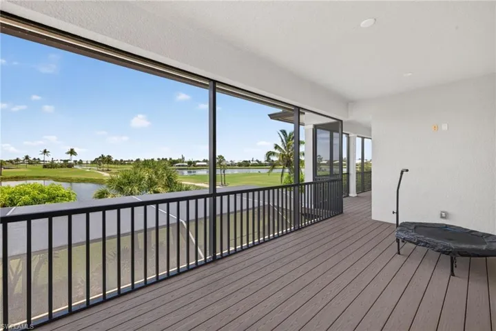Screened Balcony with golf course and pond views