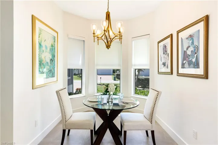 Light and bright breakfast nook.