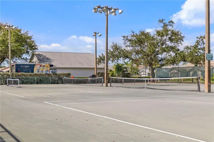 View of tennis court