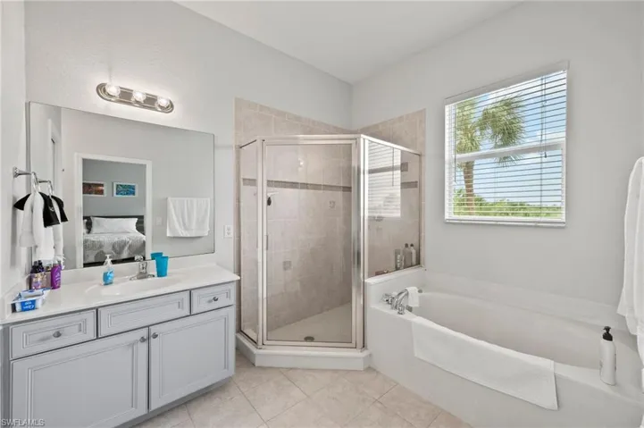 Master Bath with separate shower, tub & dual sinks
