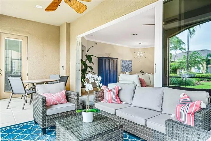 Triple sliders open to spacious lanai.