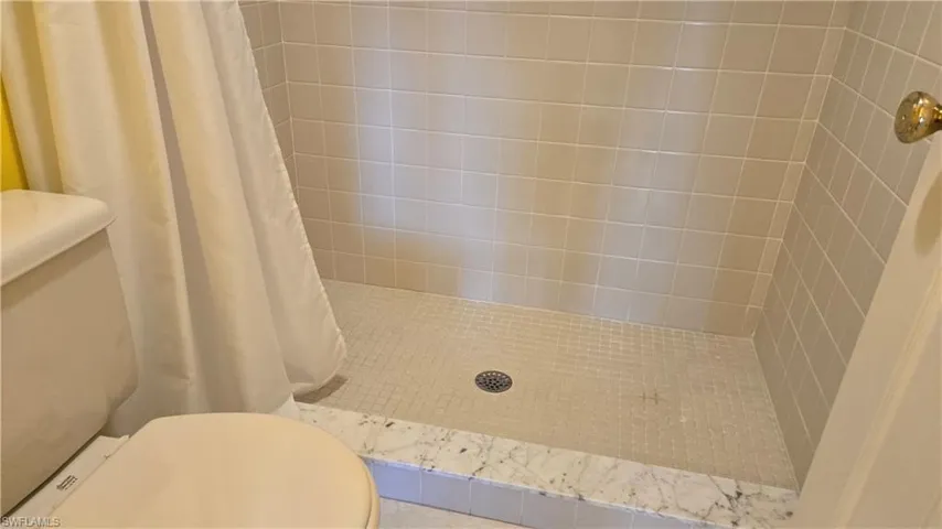 Walk-in shower adjoining master bath