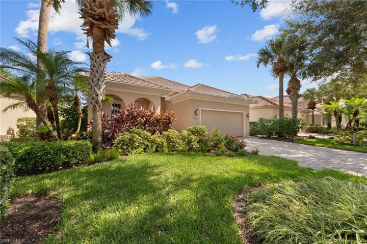 Front view beautifully landscaped