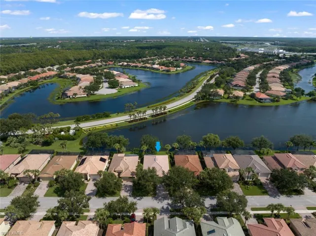Aerial view with lake