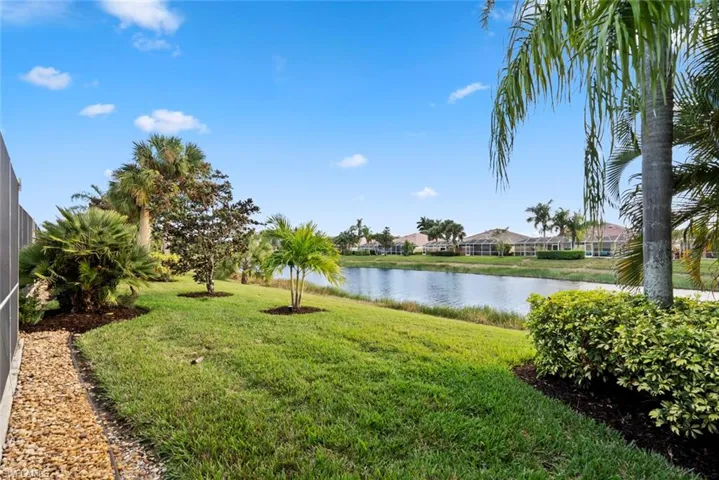 Back yard with lake view