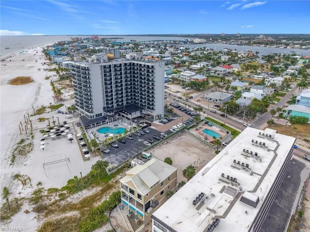 Drone / aerial view of a pool