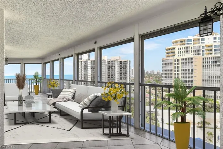 Virtually staged screened lanai.