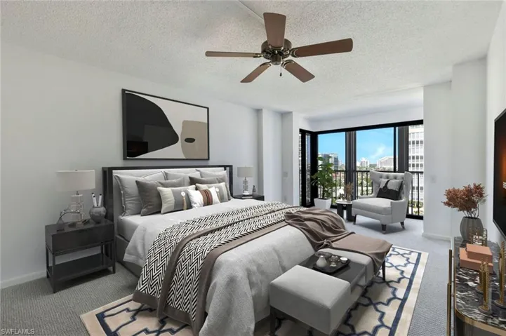 Master bedroom virtually staged.