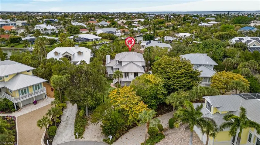 Aerial view of residential area