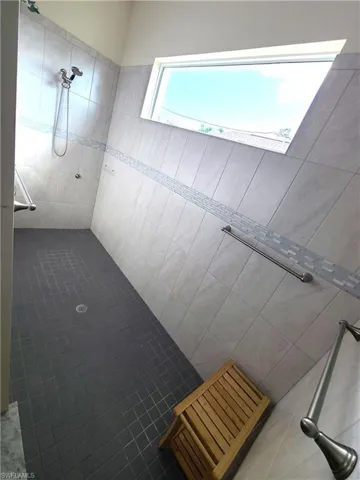 Huge walk-in shower in master bathroom