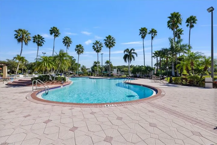 amazing community center outlined in gorgeous palm trees