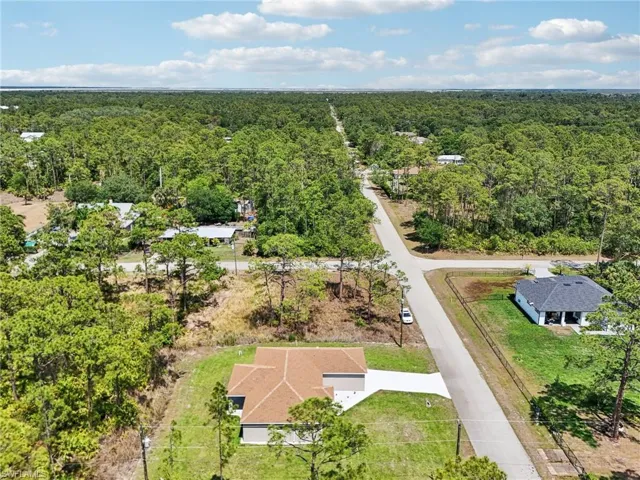 Bird's eye view of a heavily wooded area