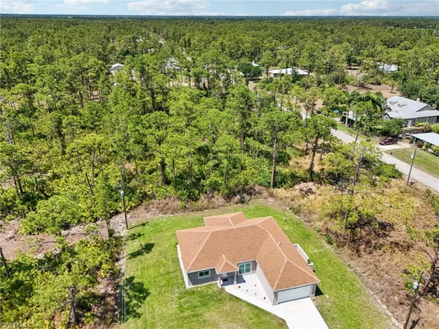 Bird's eye view of a heavily wooded area