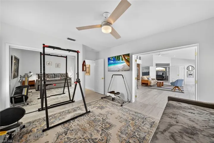 Guest bedroom 2, presently a workout room and office