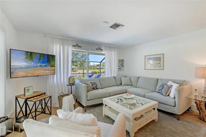 Living room with wood finished floors