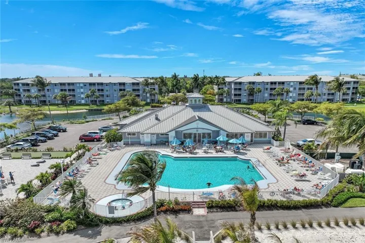 Aerial View of Pool & Patio Area