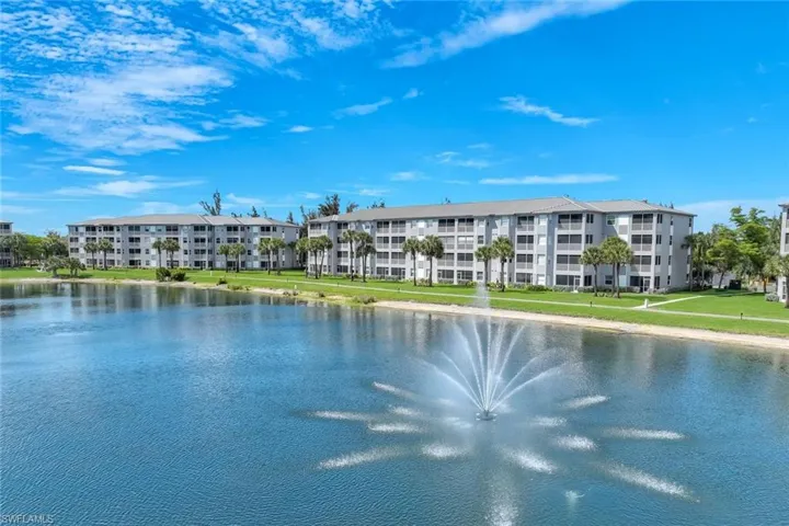 Large Lake with Lighted Fountains