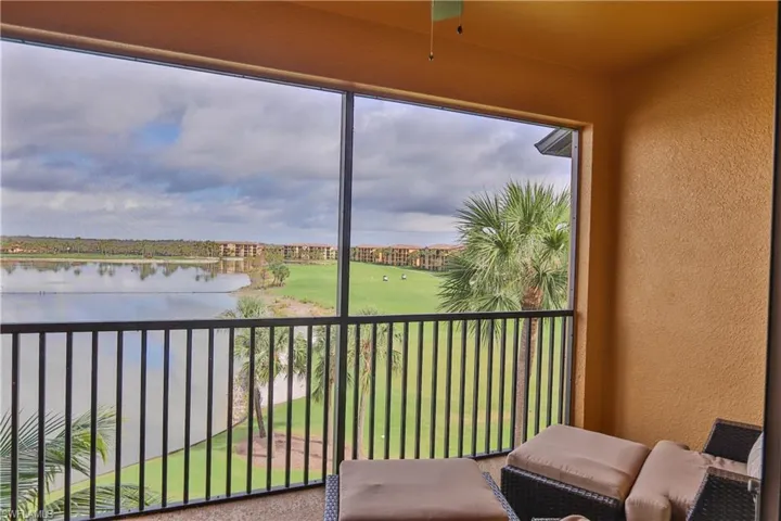 Balcony with a water view