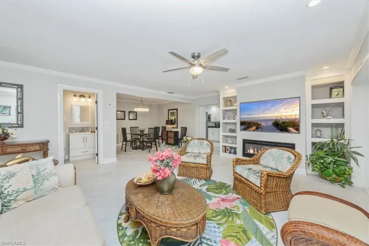 Living room with fireplace