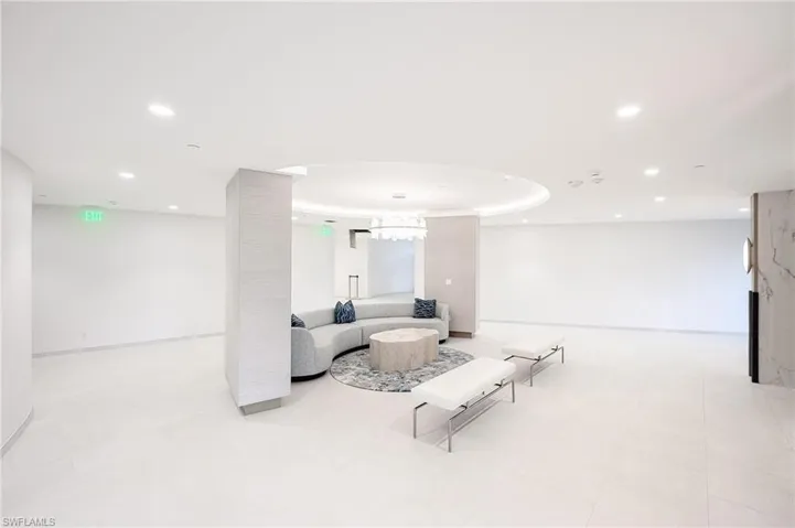 Living area with recessed lighting