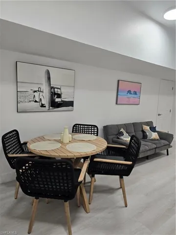 Dining area featuring wood-type flooring