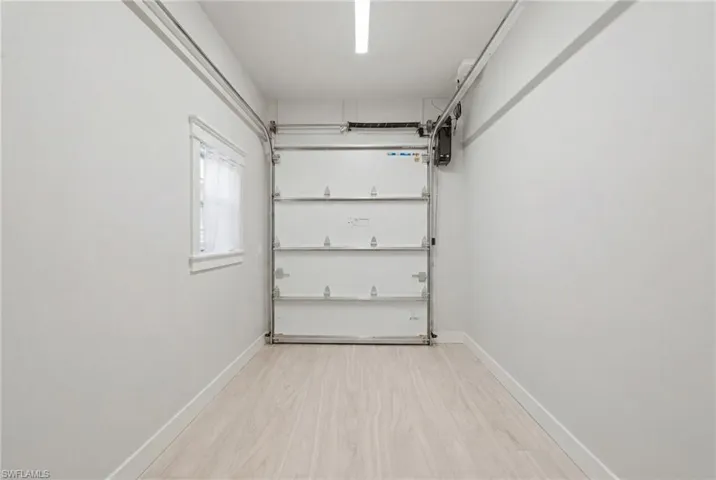 Garage with baseboards