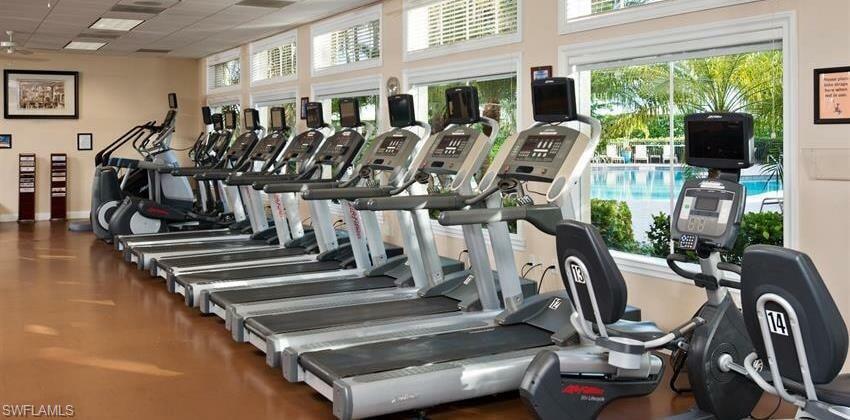 The Colonial Country Club fitness center features state-of-the -art equipment and a professional staff, as well as a full range of classes, heated two-lane lap pool, refreshment center, locker rooms and massage therapy