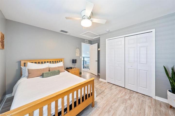 The upstairs bedroom and bath offer a spacious second floor retreat.