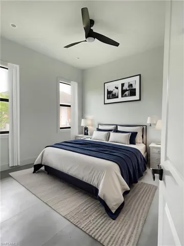 Bedroom with ceiling fan