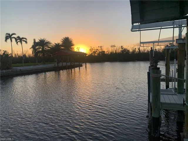 View of sunset over the mangroves.