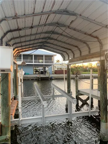 Covered boat lift.