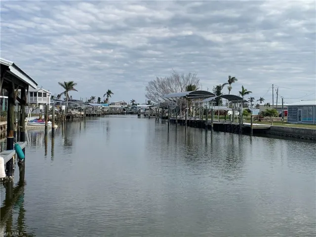 Water view down canal.
