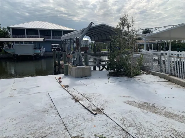 View of dock and boatlift.