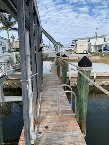 View from dock towards lot.