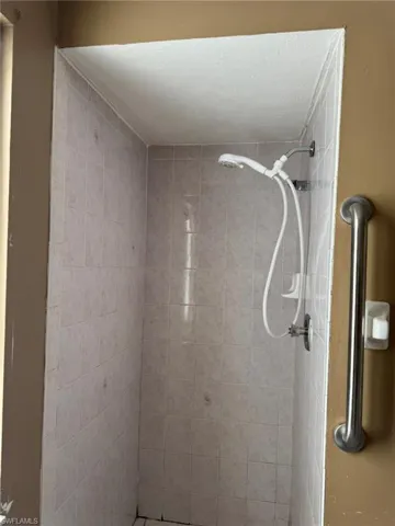 Bathroom with a tile shower