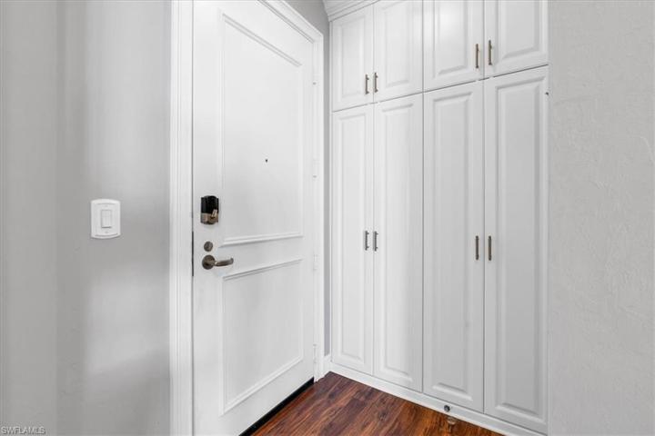 Floor to ceiling built in storage.