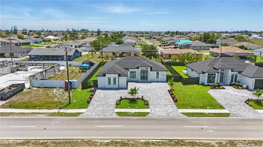 Aerial view of residential area