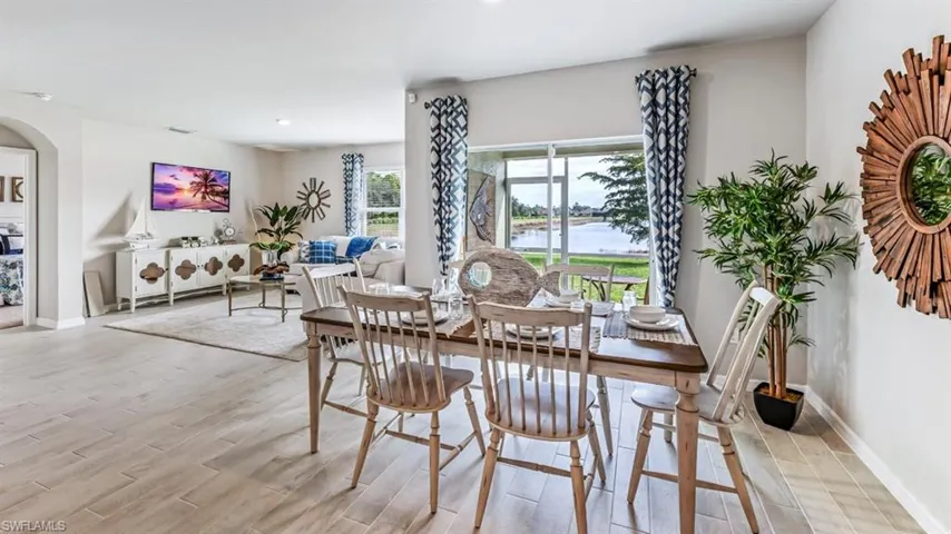 Dining area featuring light hardwood / wood-style floors