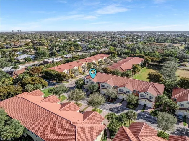 Aerial view of residential area