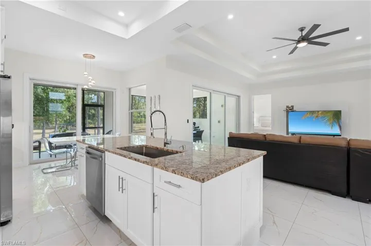 Grand kitchen island with sink!