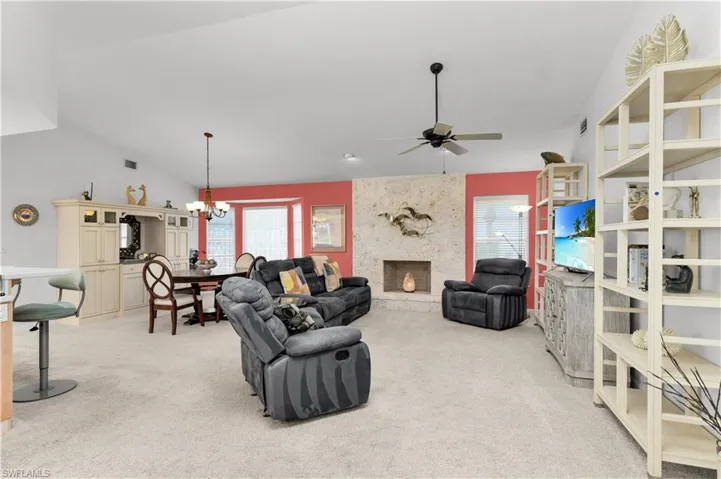 Family room with fireplace