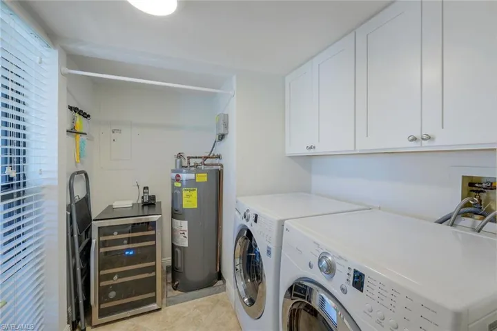 Great Laundry Room, Wine Cooler, Shelving (not shown) Front Load Washer & Dryer Stay