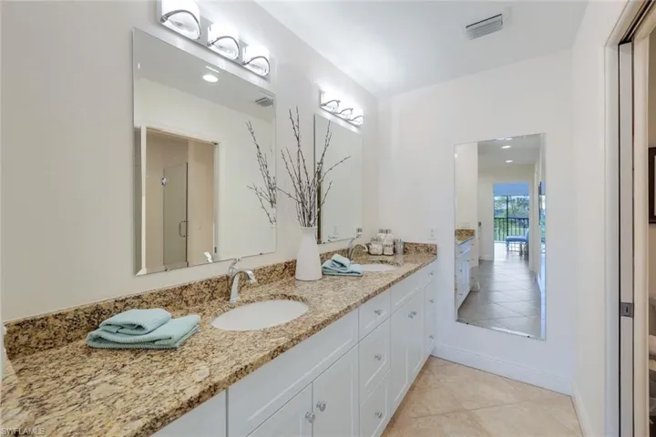 Raised Dual Sinks with Shaker Cabinetry, Dual Sinks