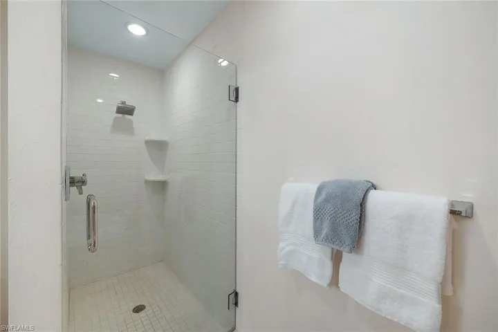Full Step In Shower with Heavy Glass Doors
